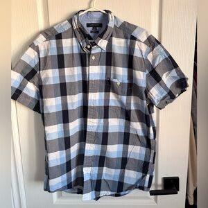 Tommy Hilfiger Blue and Black Plaid Shirt
